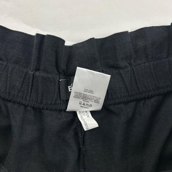 Express Black Linen Blend High Rise Wide Leg Pant L - Picture 5 of 6